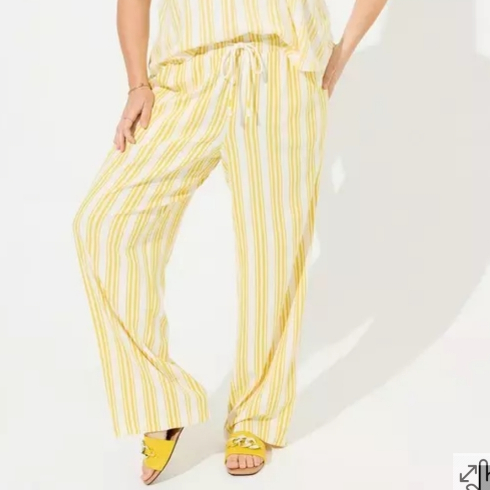 Torrid Yellow Striped Pants